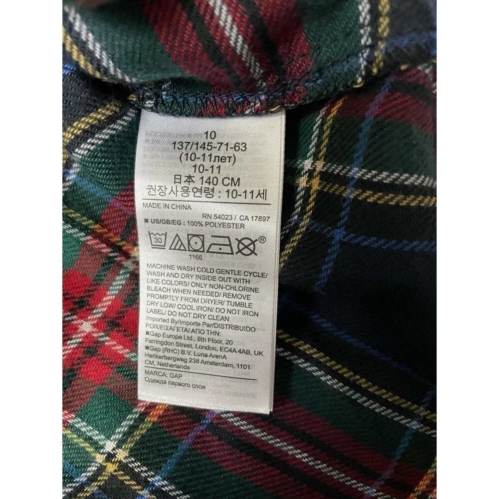 GapKids Boys 10 Patchwork Plaid Pj 2 Piece Set